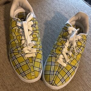 K Swiss Clueless Yellow Plaid Sneakers